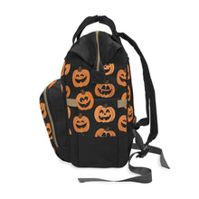 Load image into Gallery viewer, Jack O Lantern Print (by AllyKat and Co. Designs) Diaper Backpack
