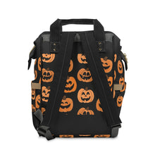 Load image into Gallery viewer, Jack O Lantern Print (by AllyKat and Co. Designs) Diaper Backpack
