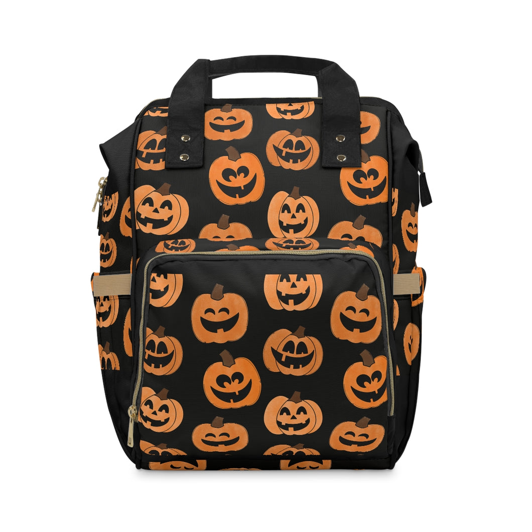 Jack O Lantern Print (by AllyKat and Co. Designs) Diaper Backpack