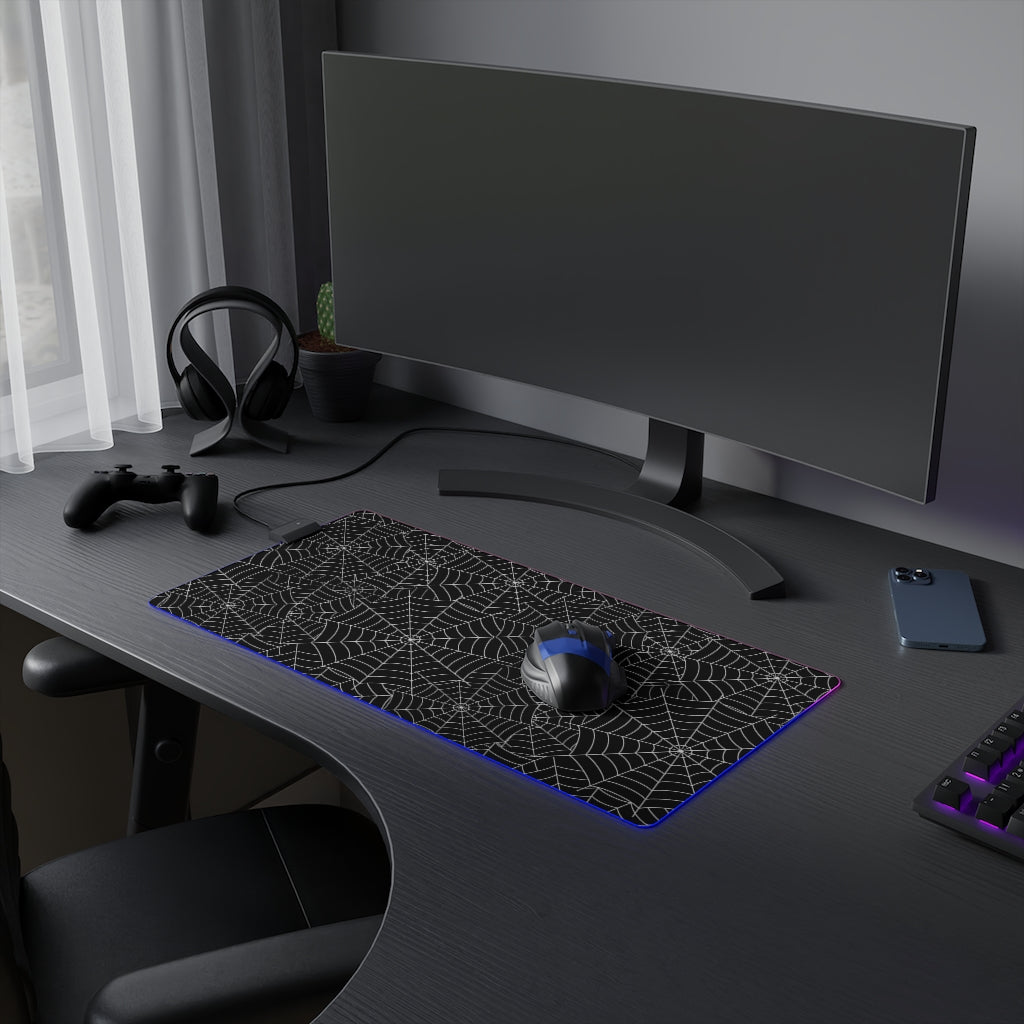 Spiderwebs Print (by AllyKat & Co. Design) LED Gaming Mouse Pad